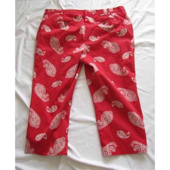 Women's Lands' End Straight Leg Paisley Print Capri Pants Sz 18W (WP308) - Picture 4 of 8